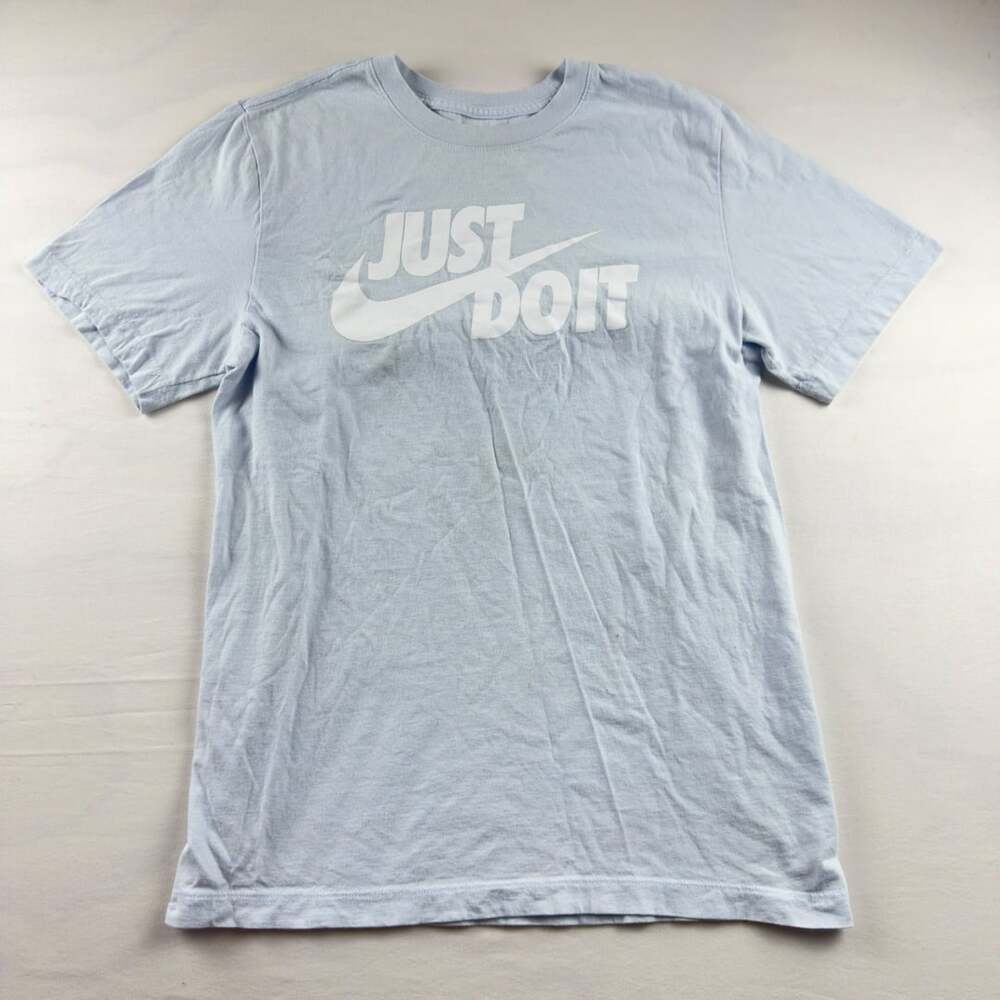 Nike The Nike Tee Just Do It Size S Light Blue Graphic T-Shirt